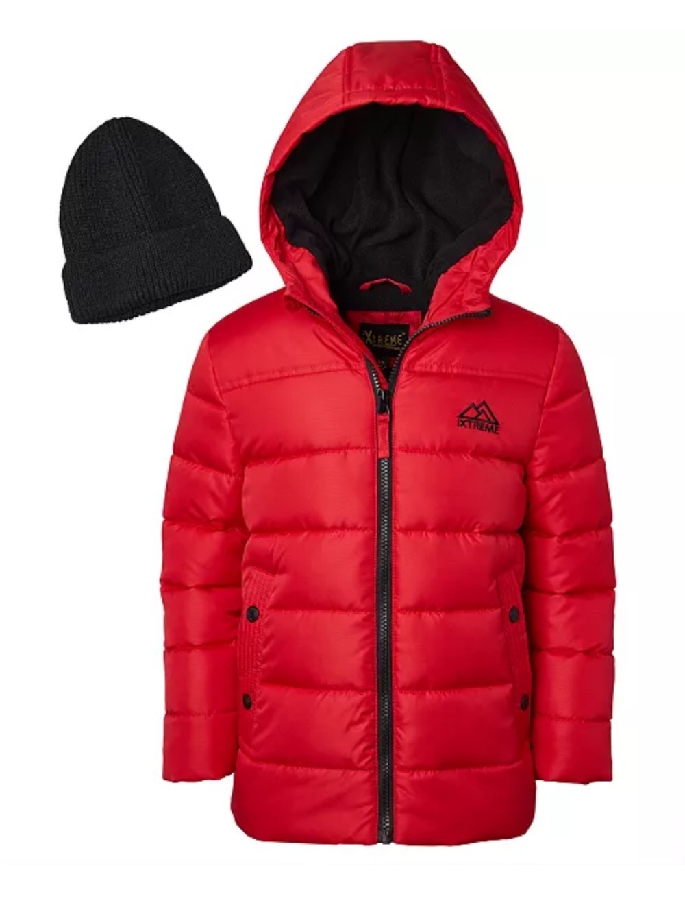 IXtreme Boys' Ripstop Mini Puffer Jacket with Beanie Red 5/6 NEW